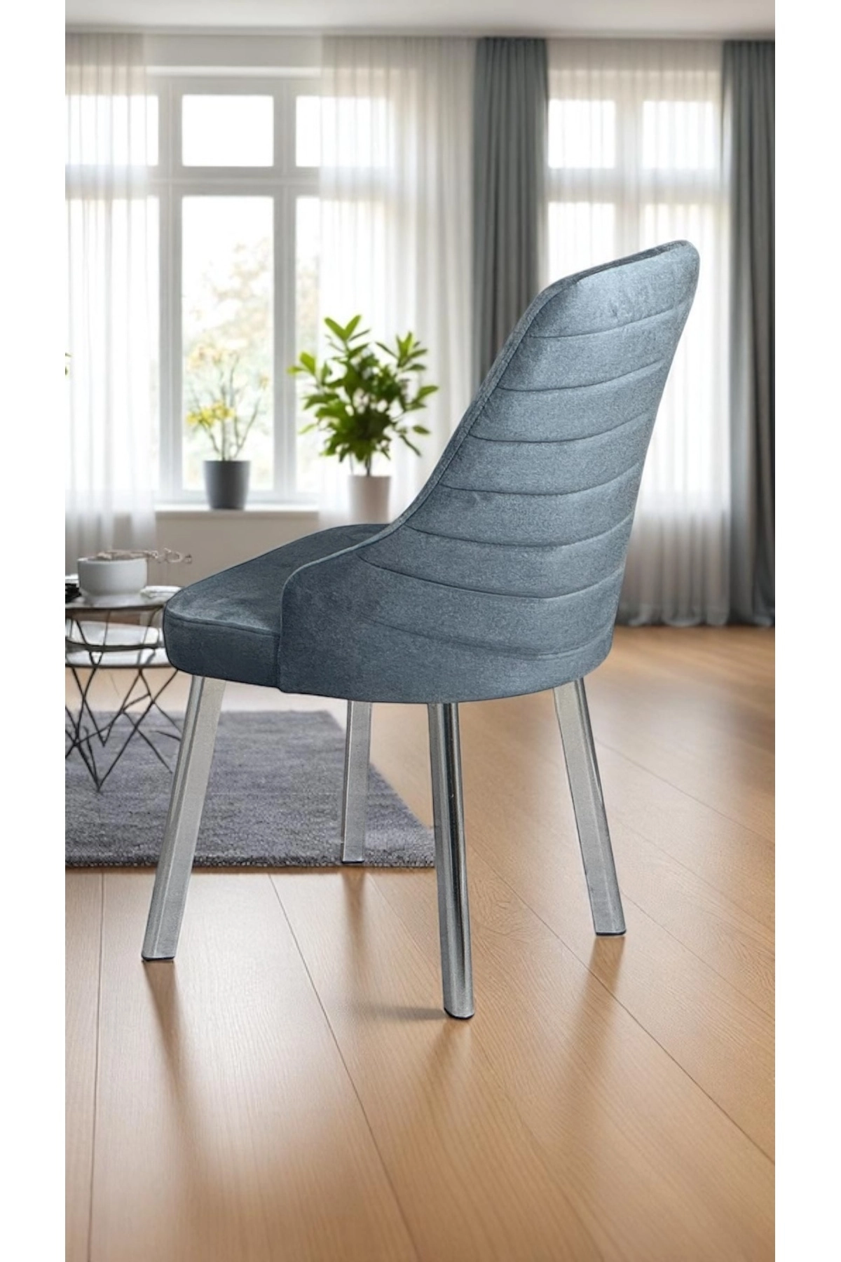 6 Adet Erciyes Sandalye Mutfak Cafe Restaurant Proje Metal Lüks Sandalye-2