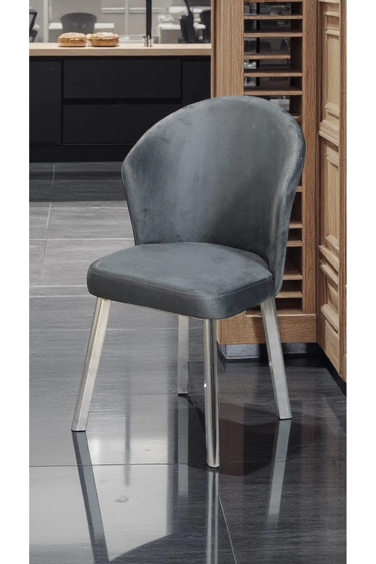 6 Adet Mutfak Cafe Restaurant Proje Metal Lüks Sandalye-1