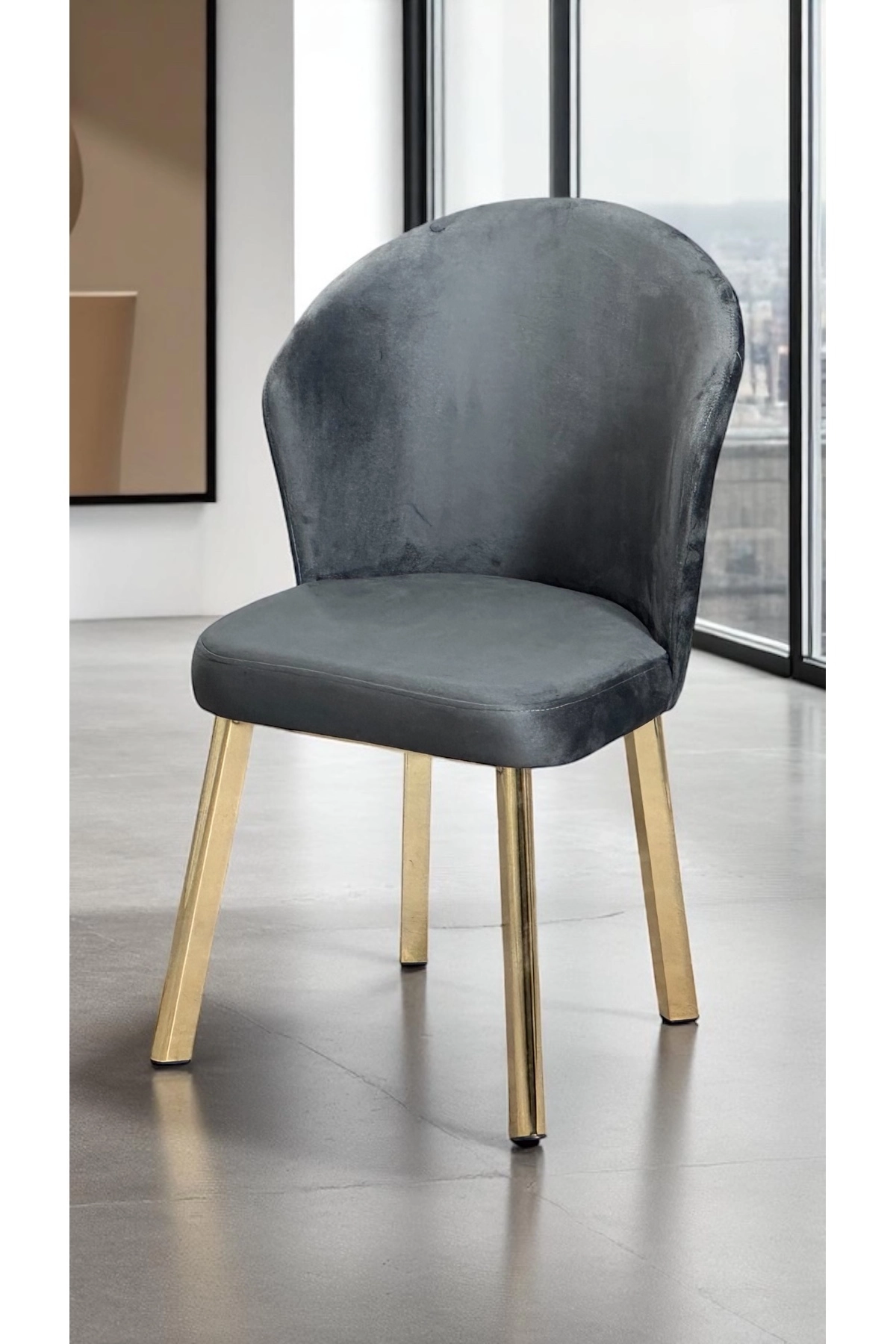 8 Adet Midye Sandalye Mutfak Cafe Restaurant Proje Metal Lüks Sandalye-1