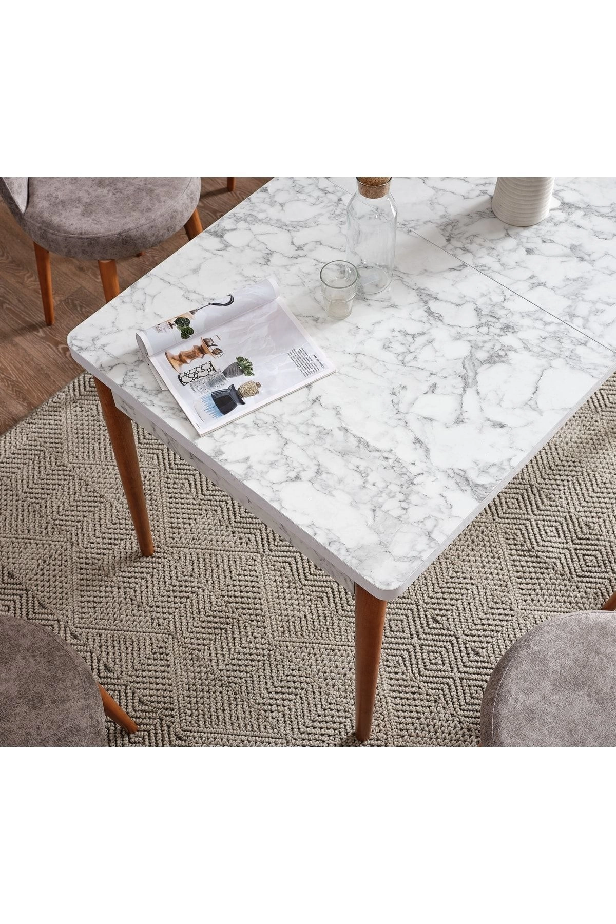 80x130(KAPALI) 80x170(AÇIK) Yemek Odası Takımı Mutfak Masası Takımı Yemek Masası 6 Kişilik-2