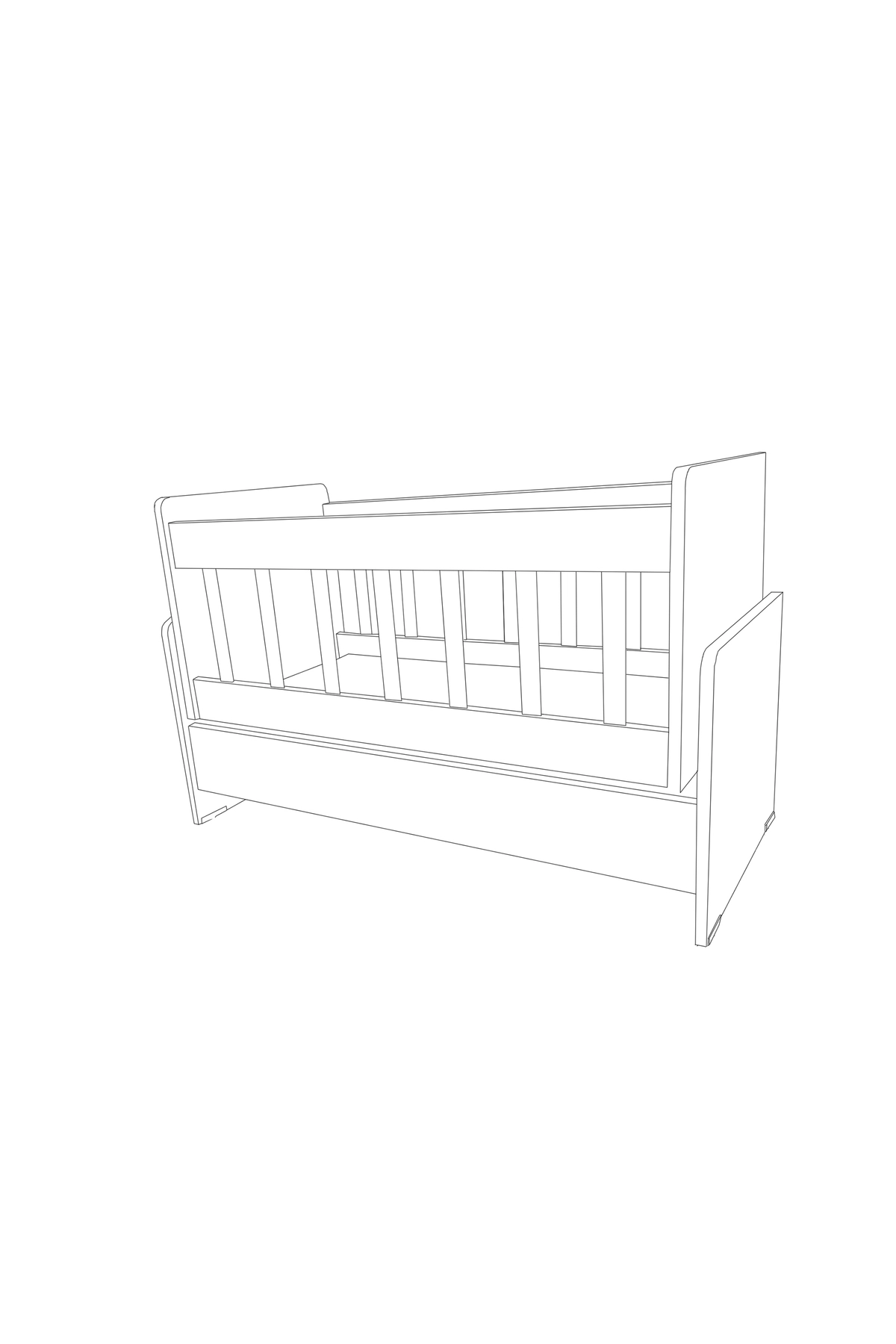 Çekmeceli Sallanır Anne Yanı Bebek Beşiği 50 x 100-5