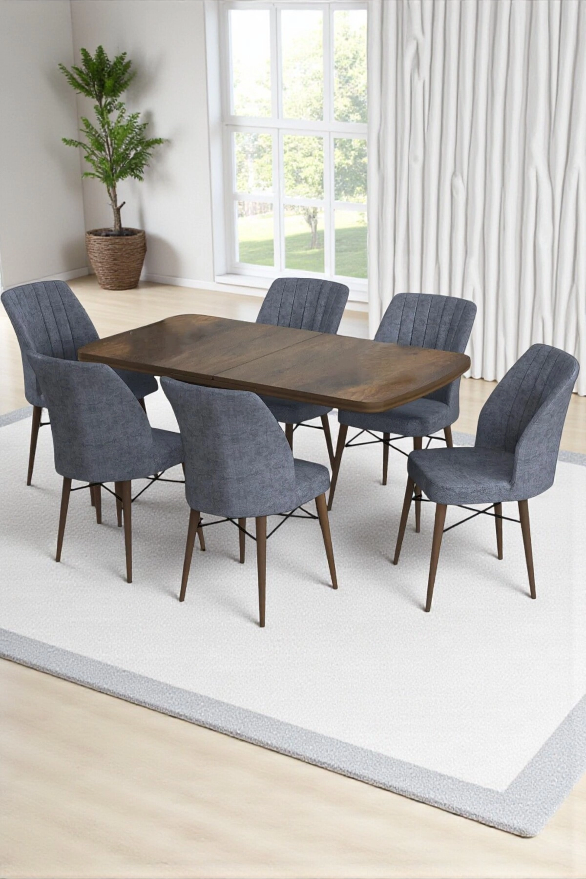 Flexa Comfort Serisi 6 Adet Flex Sandalye Mutfak Masası Takımı-1