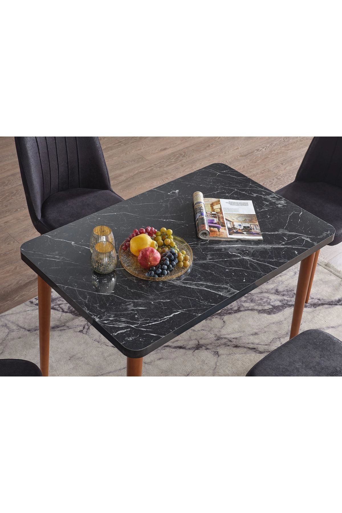 Gözde Sabit 4 Kişilik Mutfak Masası Takımı Yemek Masası Takımı-1