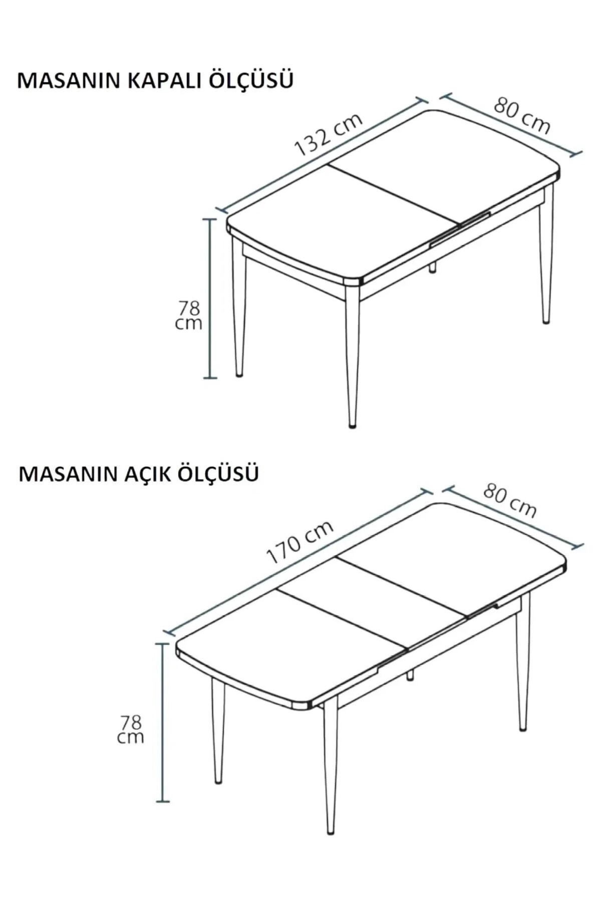 Inci Açılır 6 Kişilik Mutfak Masası Takımı Yemek Masası Takımı-5