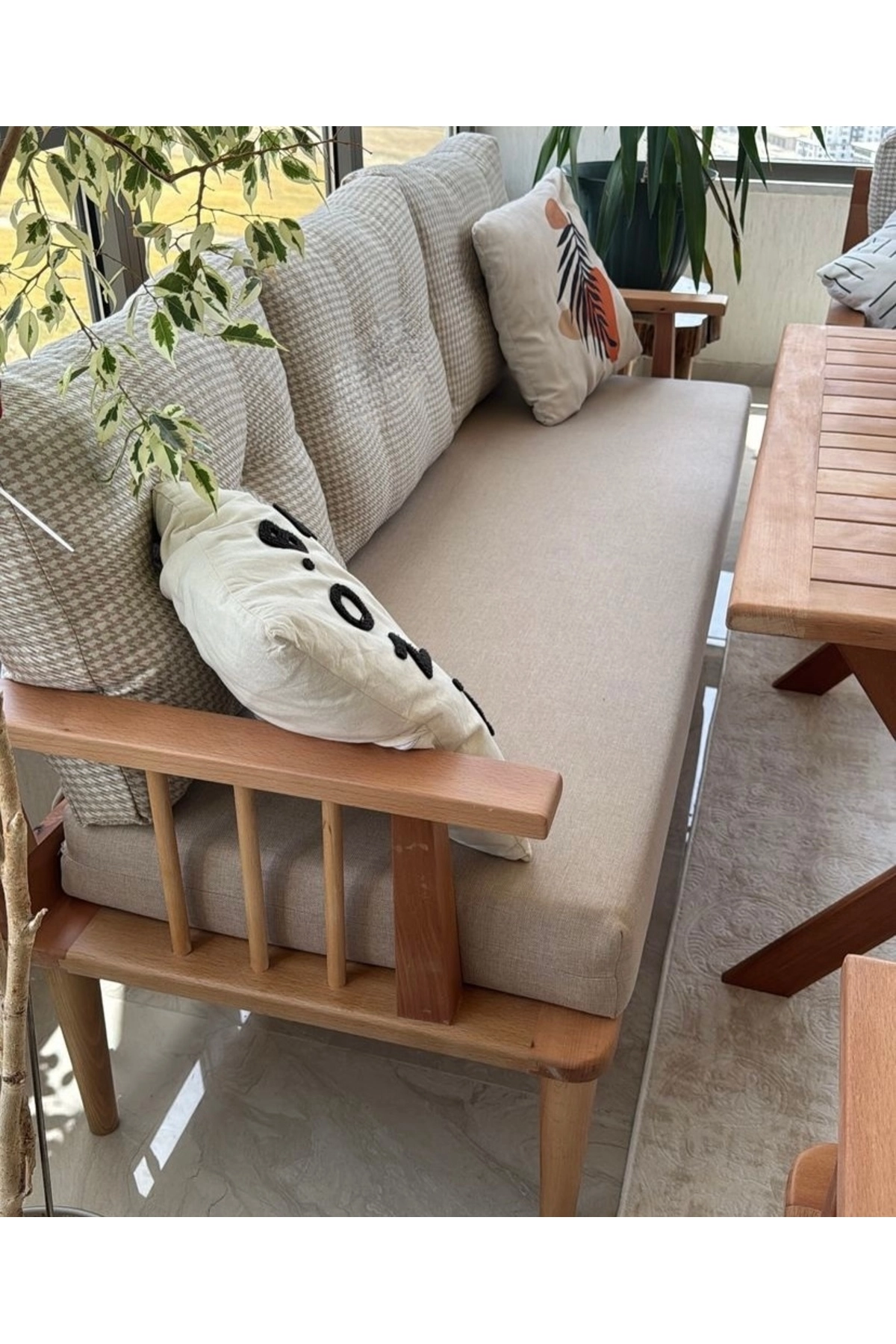 Masif Ahşap Bahçe Balkon takımı-3