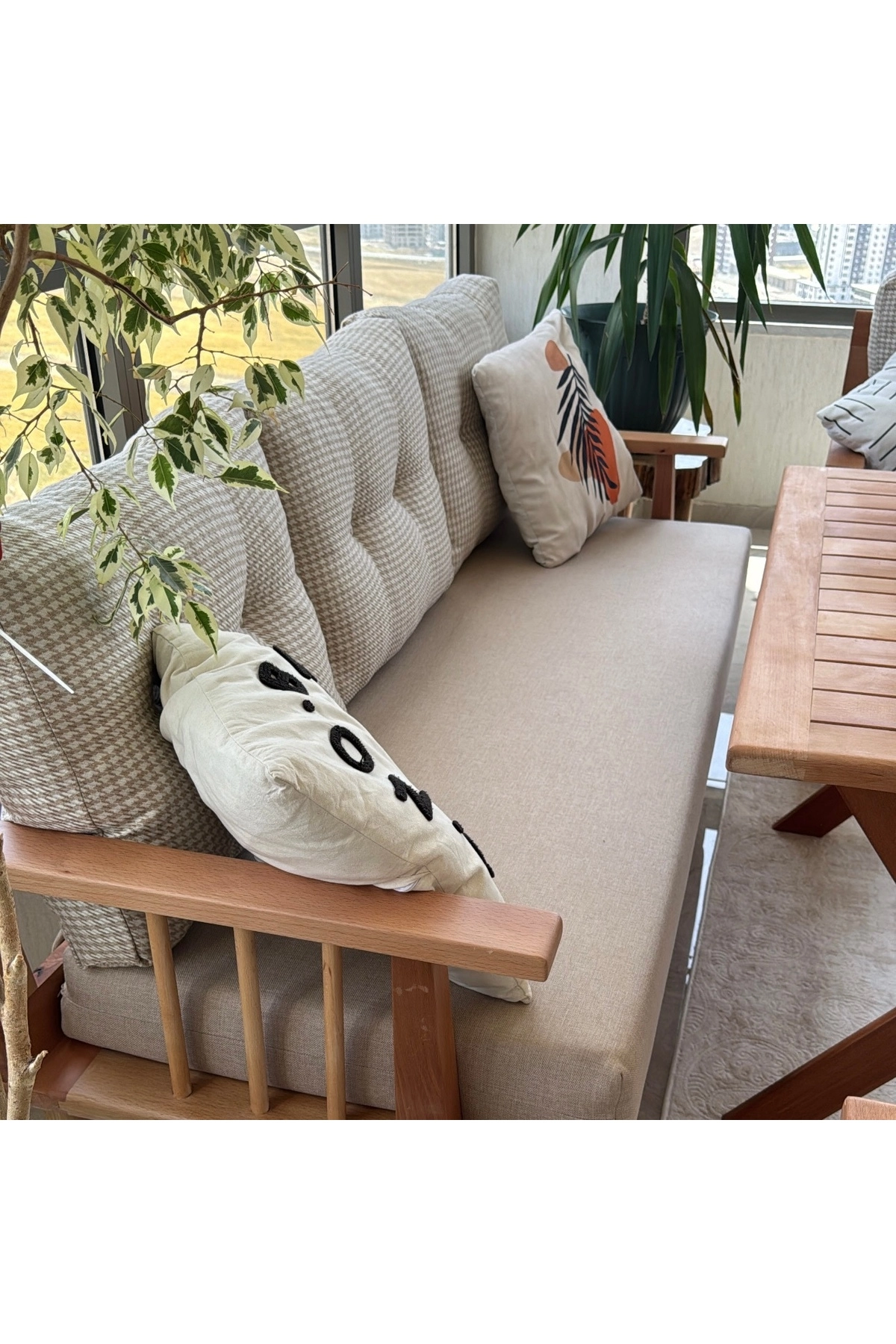 Masif Ahşap Bahçe Balkon takımı MASA YOK-1