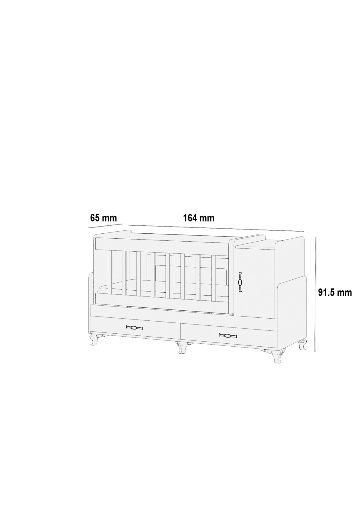 Mdf Korkuluklu, Anne Yanı, Sallanır, Dolaplı, Çekmeceli, Büyüyen, Karyola Olabilen, Beşik-4