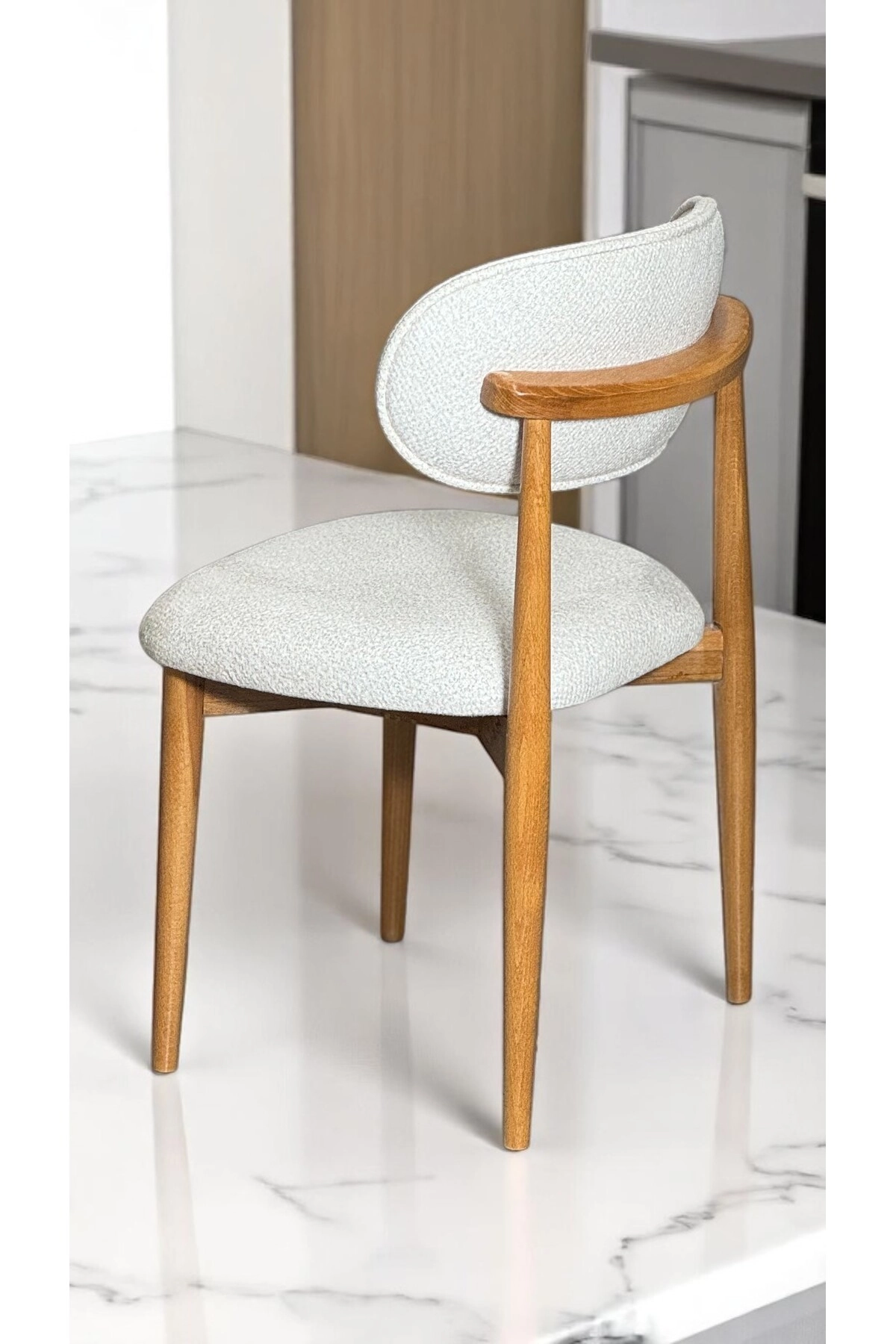 Polo Ahşap Sandalye 4 Adet Ahşap Mutfak Sandalyesi Salon Sandalyesi Yemek Masası Sandalyesi-6