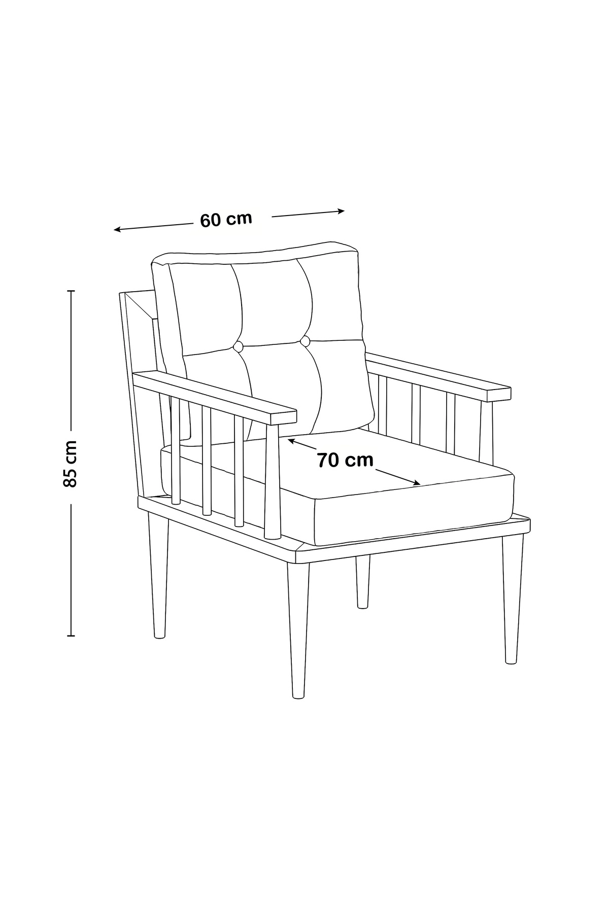 Preda Serisi Masif Fırınlanmış Gürgen Ahşap Bahçe Balkon Takımı 1+1+1+1+Masa-4