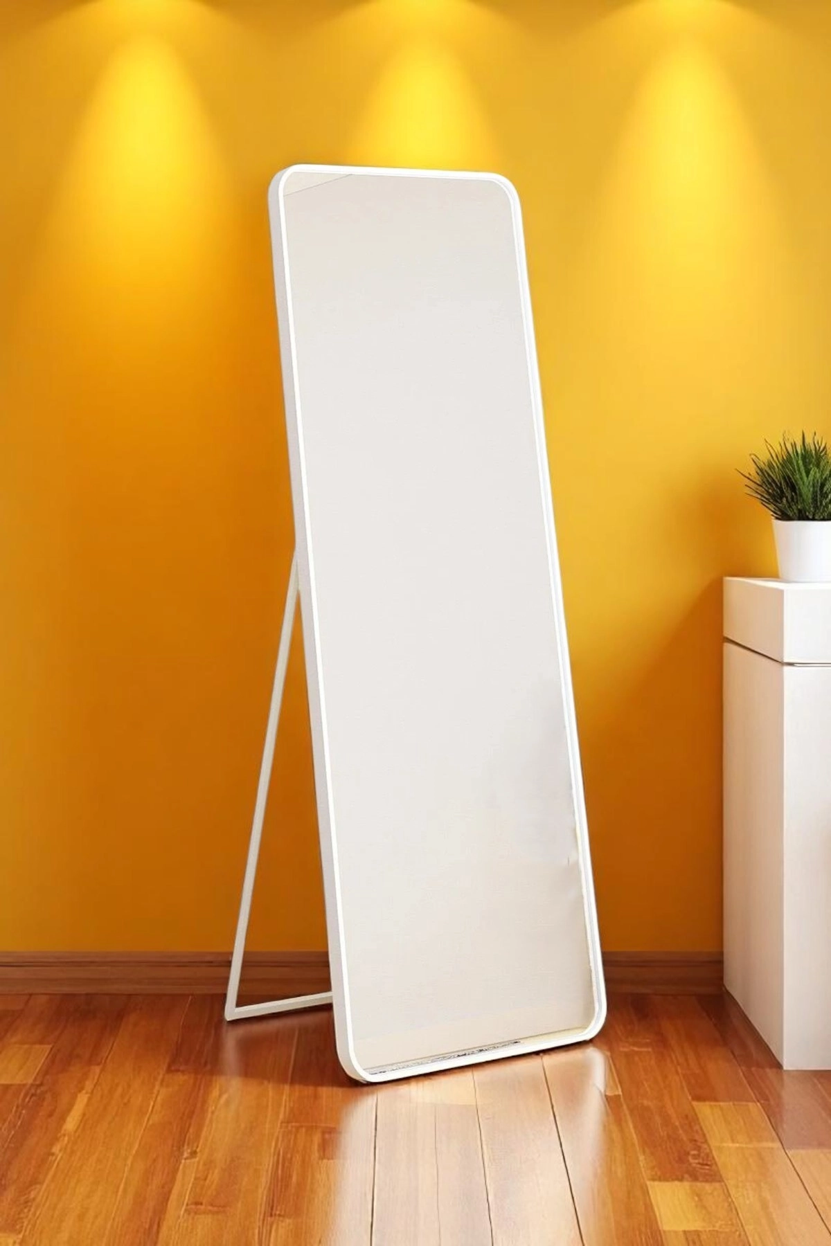 Raven Oval Kesim Modern Metal Ayaklı Boy Aynası 170 x 60-1