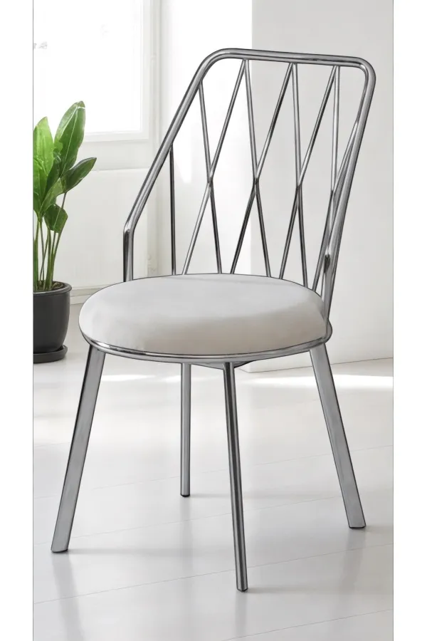 2 Adet Yıldız Demir-metal Tel Sandalye Cafe Restaurant Vs Babyface Kumaş