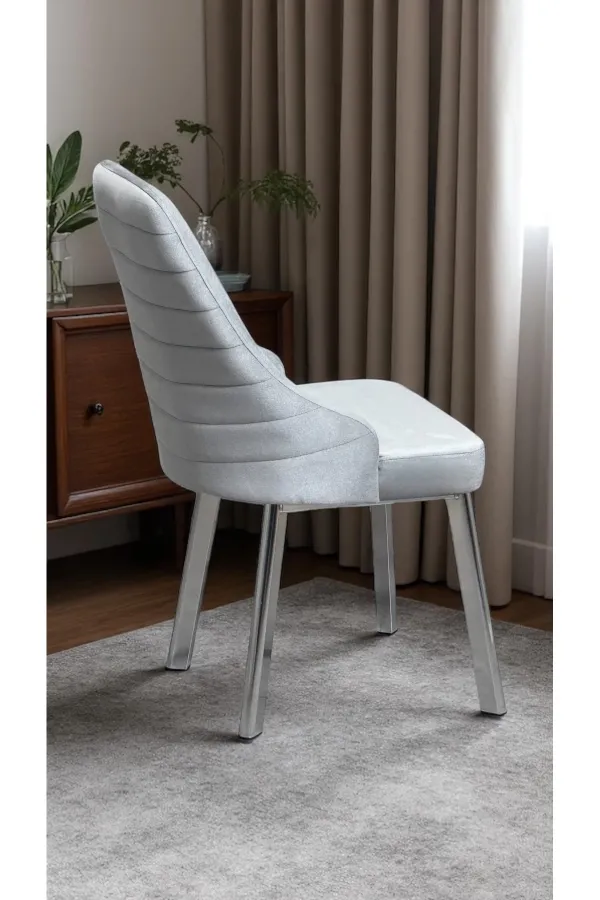 6 Adet Erciyes Sandalye Mutfak Cafe Restaurant Proje Metal Lüks Sandalye