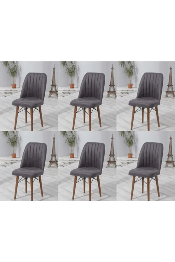 6 Adet Kare Gold Sandalye Mutfak Sandalyesi Salon Sandalyesi Beyaz Ahşap Ayaklı Sandalye