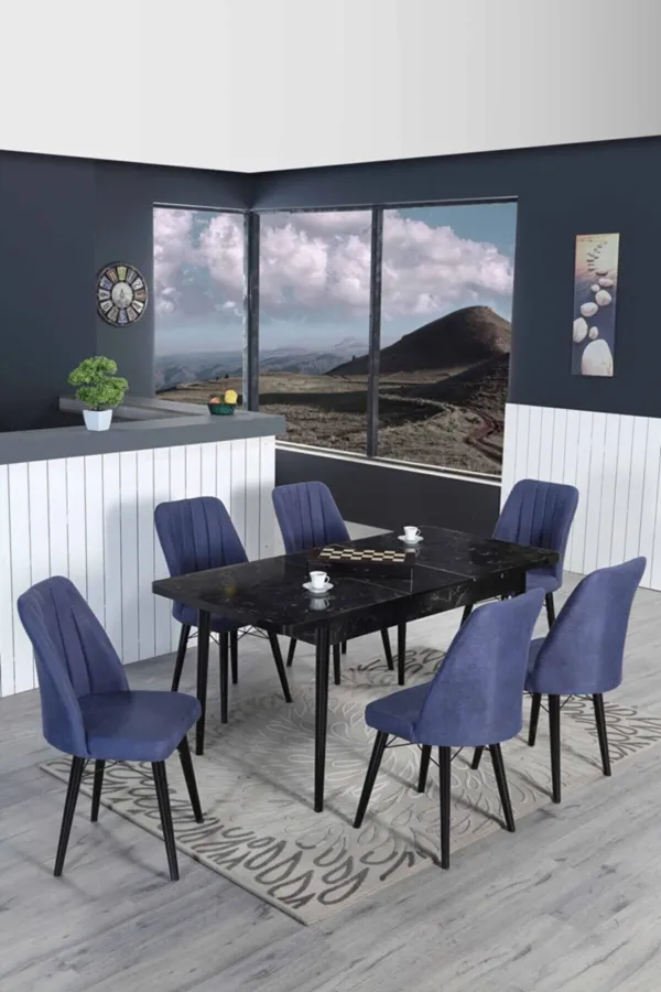 6 Kişilik Açılır Masa Sandalye Takımı Mutfak Masası