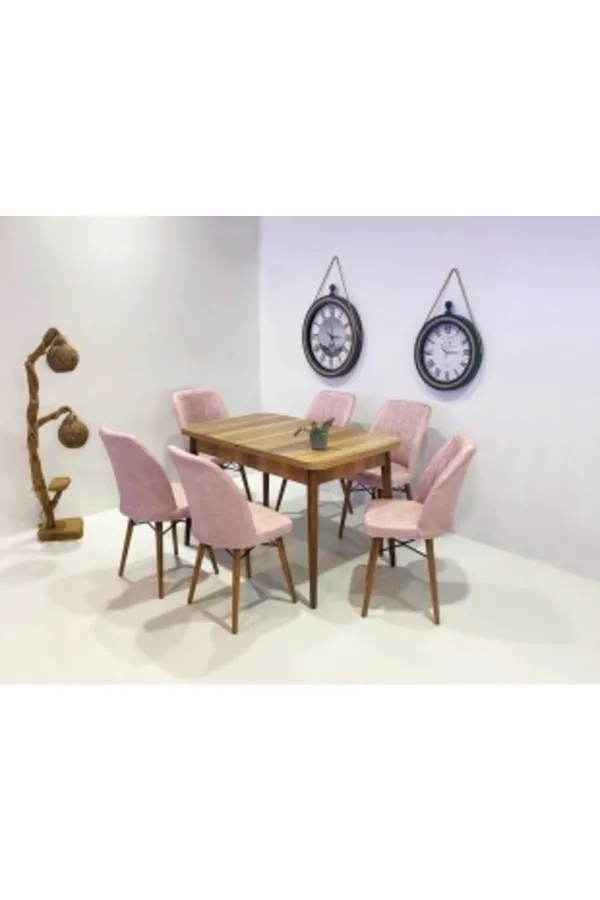 6 Kişilik Açılır Masa Sandalye Takımı Mutfak Masası Takımı Salon Masası Yemek Masası Masa Takımı