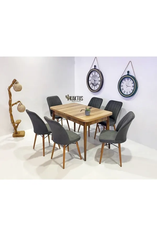 6 Kişilik Açılır Masa Sandalye Takımı Mutfak Masası Takımı Salon Masası Yemek Masası Masa Takımı