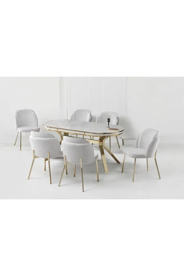 6'lı Mutfak Sandalyesi Salon Sandalyesi Yemek Odası Sandalyesi Papel Sandalye Baby Face