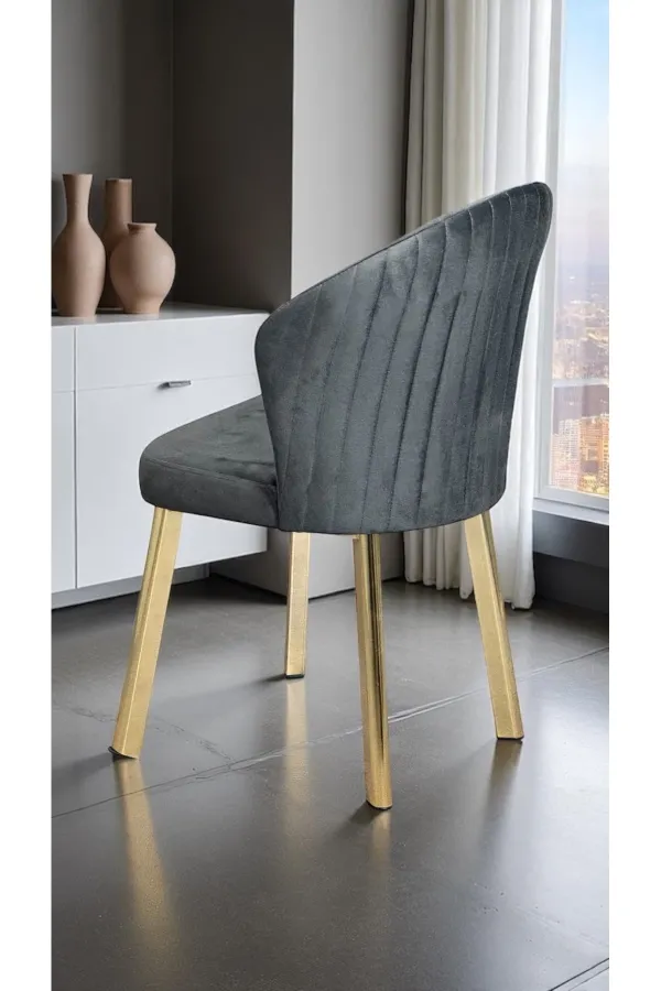 8 Adet Midye Sandalye Mutfak Cafe Restaurant Proje Metal Lüks Sandalye