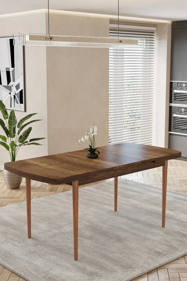 80x170 Mdf Açılır Mutfak Masası - Ceviz