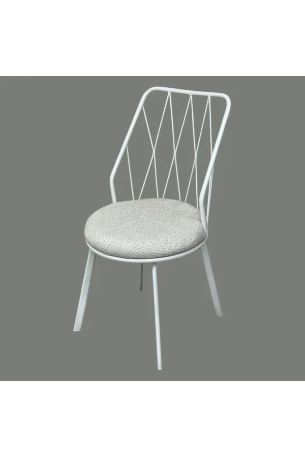 Beyaz Yıldız Metal Tel Sandalye Mutfak Cafe Sandalyesi