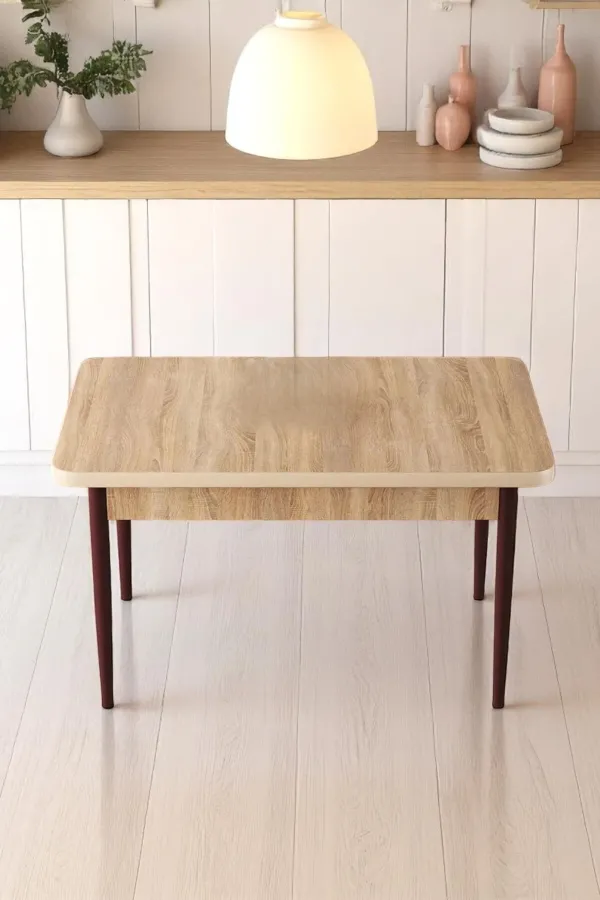 Elena Serisi Beyaz 70 x 110 Mdf Ahşap Ayaklı Kaliteli Sabit Yemek Masası