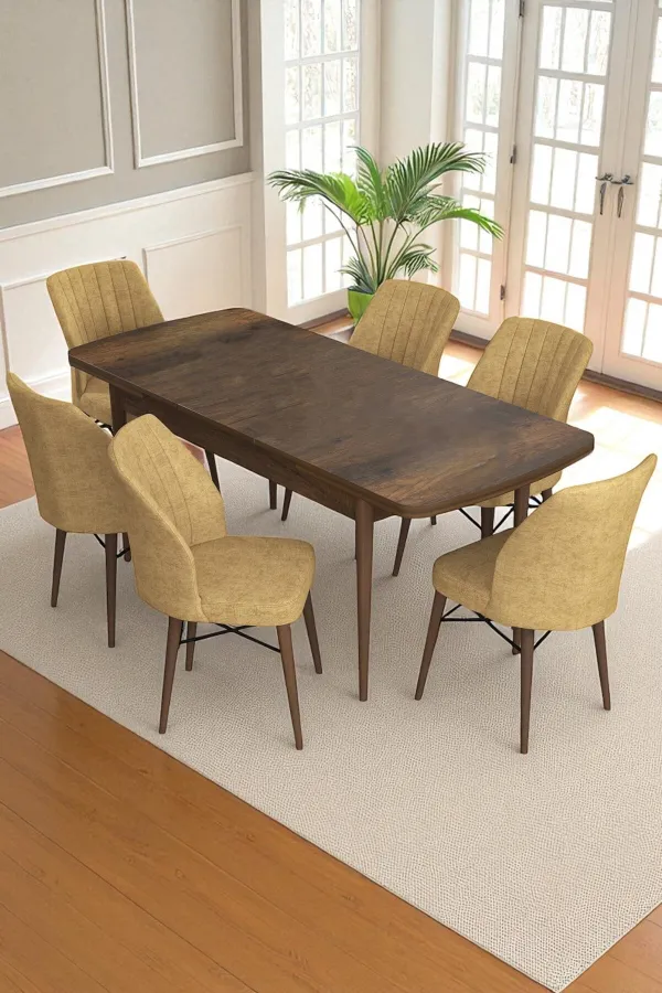 Flexa Comfort Serisi 6 Adet Flex Sandalye Mutfak Masası Takımı