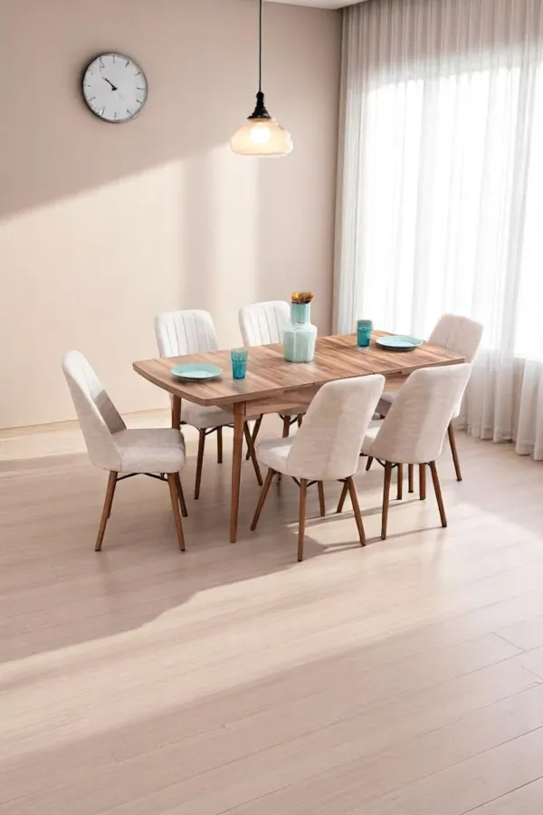 Inci Açılır 6 Kişilik Mutfak Masası Takımı Yemek Masası Takımı