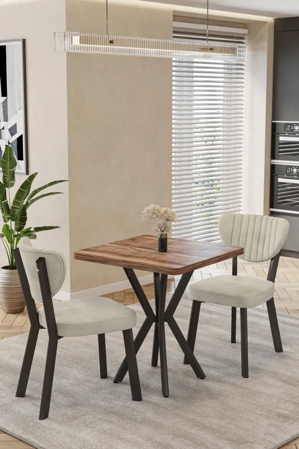 Mutfak Masası Takımı | 2 Kişilik Açılır Masa Sandalye Takımı | Balkon Masası | Yemek Masası-Elma Takım