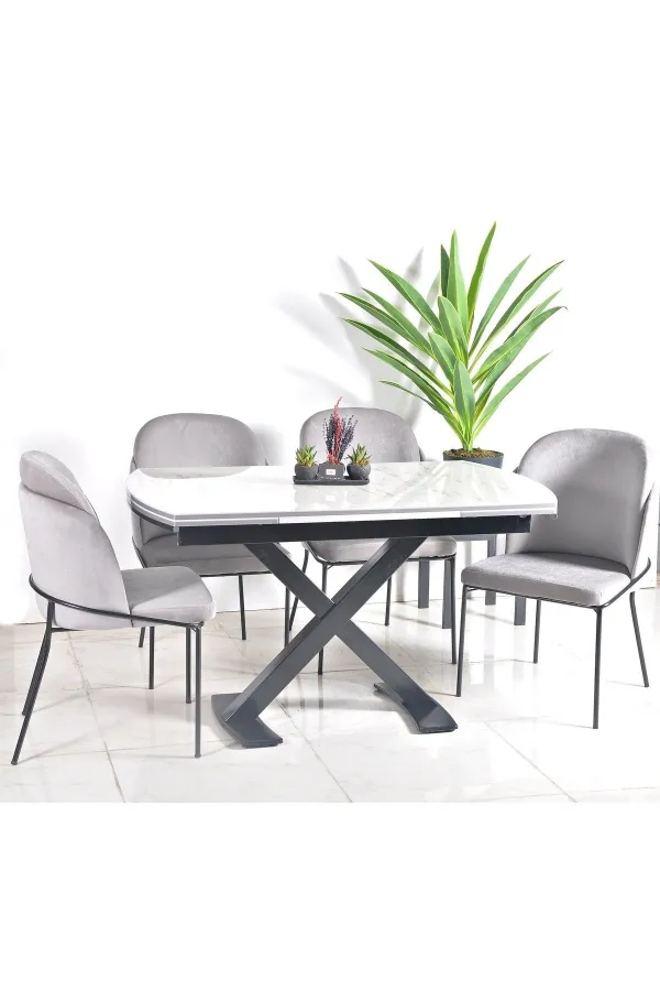 Mutfak Masası Takımı 6 Kişilik Açılır Masa Yemek Masası Mutfak Sandalyesi Masa Sandalye Takımı