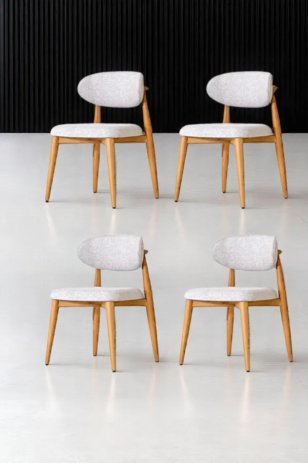 Polo Ahşap Sandalye 4 Adet Ahşap Mutfak Sandalyesi Salon Sandalyesi Yemek Masası Sandalyesi