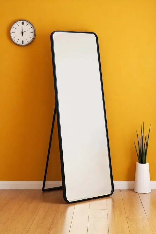 Raven Oval Kesim Modern Metal Ayaklı Boy Aynası 170 x 60