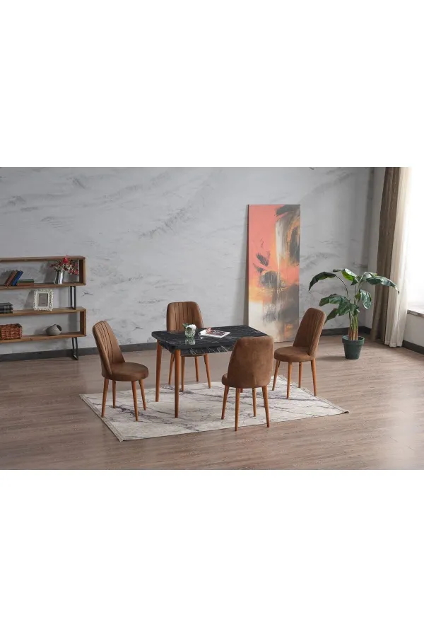 Senfoni Sabit 4 Kişilik Mutfak Masası Takımı Yemek Masası Takımı