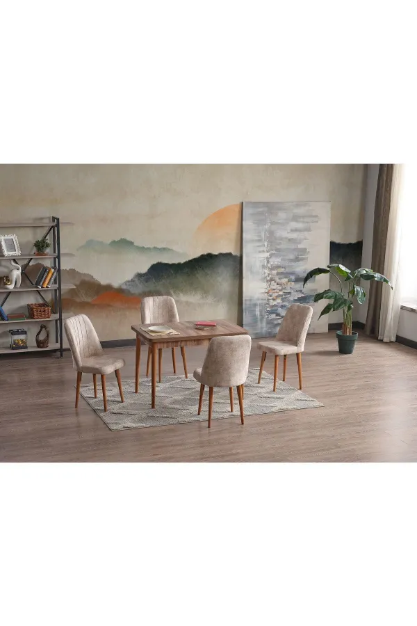 Tufan Sabit 4 Kişilik Mutfak Masası Takımı Yemek Masası Takımı