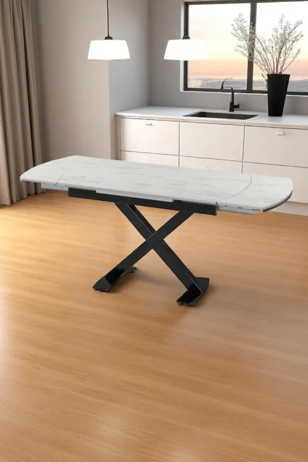X Ayaklı Masa Açılır Masa Mutfak Masası Salon Masası Yemek Masası Enzi Masa