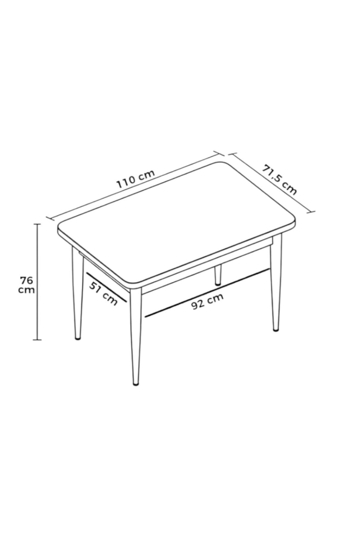 Still Beyaz MDF 70x110 Sabit Mutfak Masası Takımı Beyaz Metal Ayak 4 Cappucino Sandalye-2