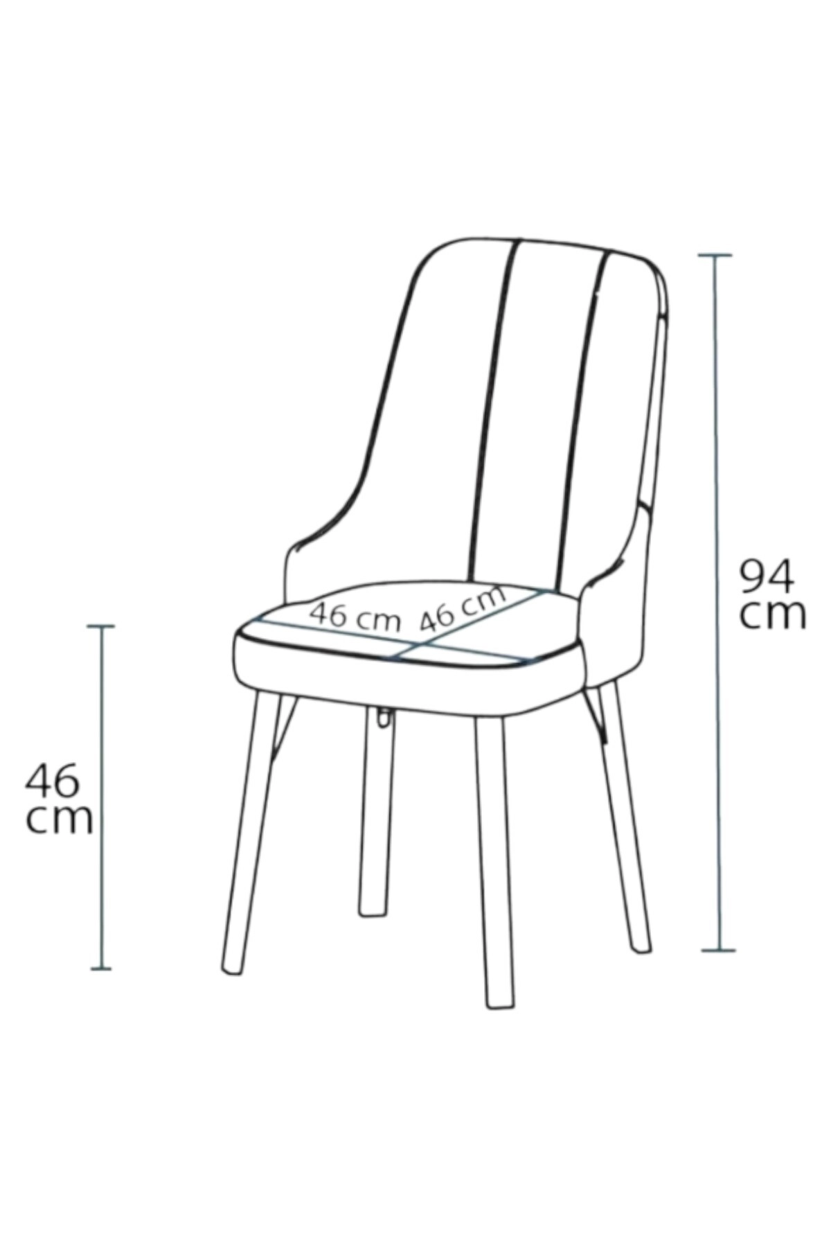 Still Beyaz Sunta 70x110 Sabit Mutfak Masası Takımı Beyaz Metal Ayak 4 Lacivert Sandalye-3