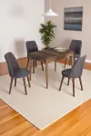 4 Kişilik Sabit Masa Sandalye Takımı 70x110 Cm Mutfak Masası Takımı Yemek Masası Masa Takımı