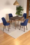 4 Kişilik Sabit Masa Sandalye Takımı 70x110 Cm Mutfak Masası Takımı Yemek Masası Masa Takımı