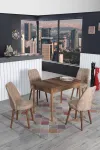 4 Kişilik Sabit Masa Sandalye Takımı Mutfak Masası 70x110