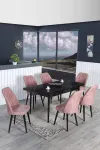 6 Kişilik Açılır Masa Sandalye Takımı Mutfak Masası Takımı Yemek Masası Salon Masası