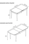 80x170 Mdf Açılır Mutfak Masası - Ceviz-1