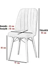 80x170CM Mutfak Masası Takımı | 4 Kişilik Açılır Masa Sandalye Takımı - Siyah Mermer Masa - Krem-4