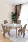 80x170CM Mutfak Masası Takımı | 4 Kişilik Açılır Masa Sandalye Takımı -Yemek Odası-MDF