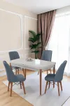 80x170CM Mutfak Masası Takımı | 4 Kişilik Açılır Masa Sandalye Takımı -Yemek Odası-MDF
