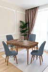80x170CM Mutfak Masası Takımı | 4 Kişilik Açılır Masa Sandalye Takımı -Yemek Odası-MDF