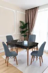 80x170CM Mutfak Masası Takımı | 4 Kişilik Açılır Masa Sandalye Takımı -Yemek Odası-MDF