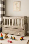 Çekmeceli Sallanır Anne Yanı Bebek Beşiği 50 x 100-0