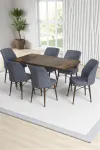 Flexa Comfort Serisi 6 Adet Flex Sandalye Mutfak Masası Takımı - Gri-1