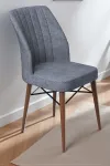 Flexa Comfort Serisi 6 Adet Flex Sandalye Mutfak Masası Takımı - Gri-4