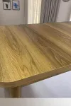Milas Serisi 80 x 132 Açılabilen Ceviz Desen MDF Mutfak Masası, Yemek Masası Metal Ayak-1
